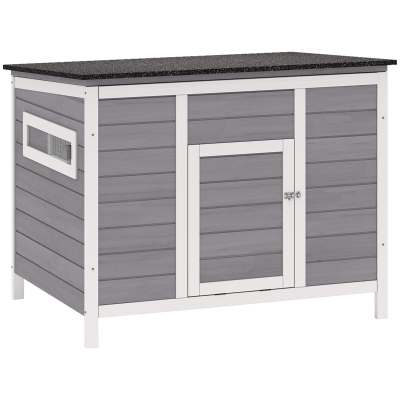 PawHut Casetta per Anatre in Legno con Rampa 93x70x72 cm