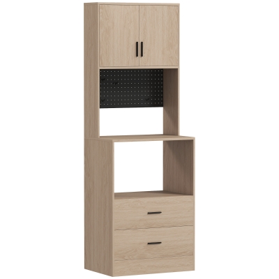HOMCOM Mobile per microonde 60 x 40 x 170 cm Legno naturale
