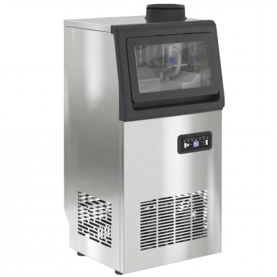 HOMCOM Máquina de Gelo Comercial 45 kg/24 h Aço Inoxidável para Embutir ou Independente Prata