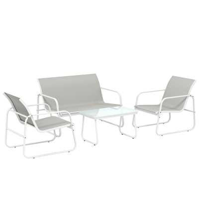 Outsunny Mobili da Giardino 112x73x74 cm Grigio chiaro e bianco