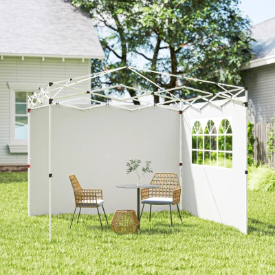 Outsunny Parois Tonnelle 3x3m Lot de 2 Tissu Oxford Blanc