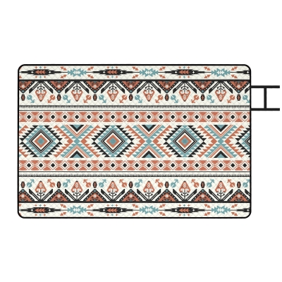 Outsunny Picnic Blanket, 300x200CM Large Beach Blanket Outdoor Picnic Mat with Integrated Strap for Camping, Mix-Colour