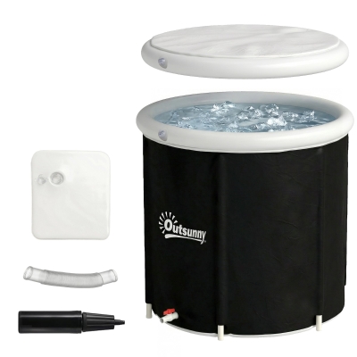 Outsunny Baignoire Glace 280L Gonflable Portable Ø78x71 cm