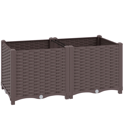 Outsunny Raised Garden Bed Plastic Self-Watering with Drainage