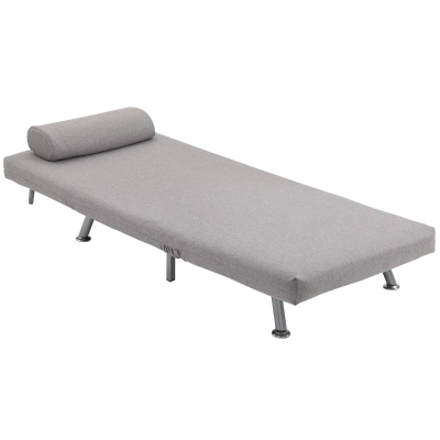 HOMCOM Adjustable Back Futon Sofa Chair - Grey