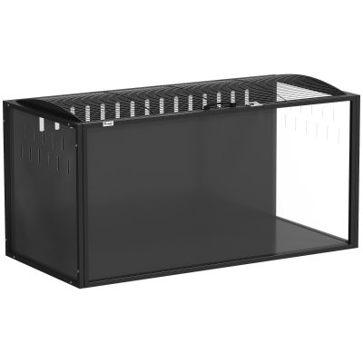 PawHut Gaiola Grande para Hamster 105x51x53 cm com Tampa Ventilada Rebatível Estrutura de Aço e Painéis Transparentes Preto