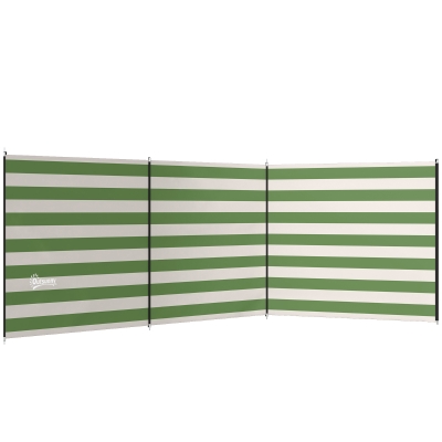 Outsunny 4 Pole Camping Windbreaks, Beach Wind Shield Shelter with Carry Bag and Steel Poles, 540cm x 150cm