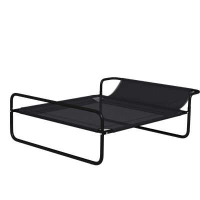 PawHut Cama Elevada para Perros Refrescante y Transpirable 91x69x29 cm Malla de Textilene Reposacabezas Inclinado Negro