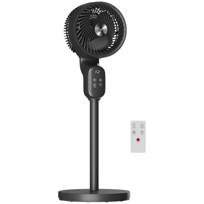 HOMCOM 20 dB Silent Standing Fan for Bedroom, 39" Pedestal Fan with Remote, 90° Oscillating, 8 Speeds, Adjustable Height, Black
