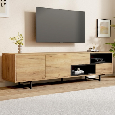 Mobile TV moderno con ripiani aperti, Color legno
