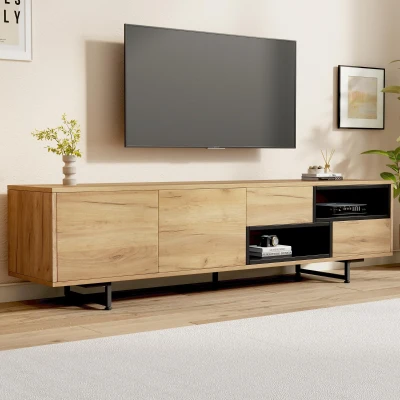 Mobile TV moderno con ripiani aperti, Color legno