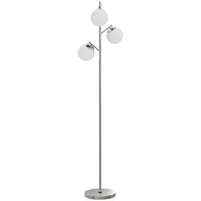 HOMCOM 3-Light Tree Floor Lamp Modern Silver