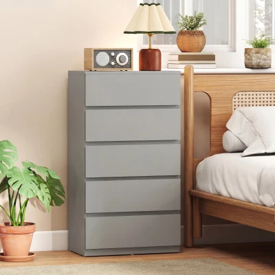 HOMCOM 5-Drawer Chest Modern Storage Cabinet Bedroom