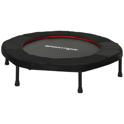 SPORTNOW Trampoline Fitness Ø102cm Pliable Acier Rouge 100kg