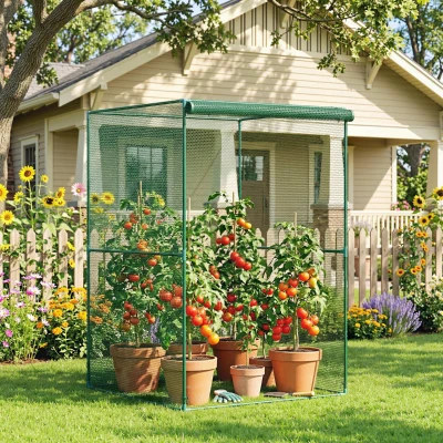 Outsunny Serre Tomates Verte HDPE Protection Solaire 120cm