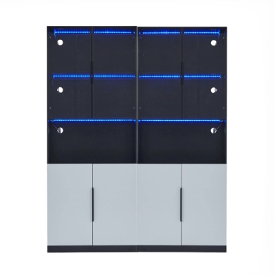 Vetrina per collezione moderna a LED 160x30x200 cm, Bianco