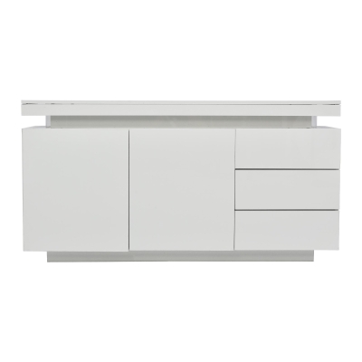 Madia moderna con 2 ante e 3 cassetti, Bianco