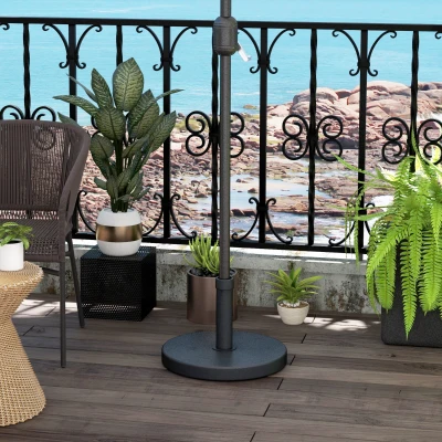 Outsunny Heavy Duty Parasol Base Rattan Effect 46.5cm