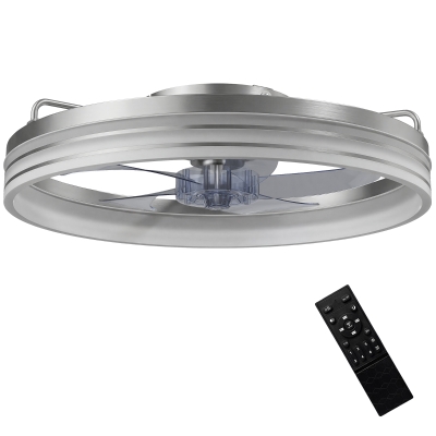 HOMCOM LED Ceiling Fan with Light & Remote, 50cm Silver