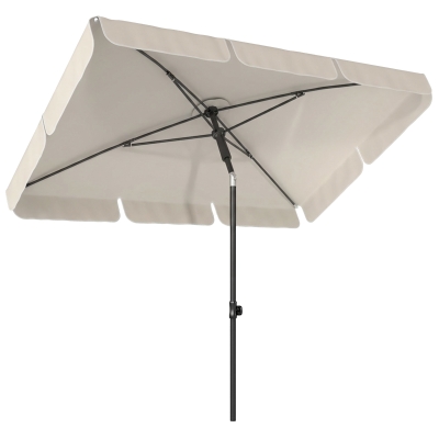 Umbrelă Dreptunghiulară cu Înclinare și Manivelă, Bej