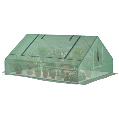 Outsunny Serre 180x140x80cm PE Anti-UV Acier Vert