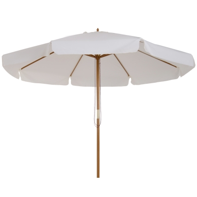 Outsunny 3.3m Elegant Wooden Parasol - Cream
