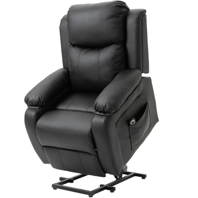 HOMCOM Fauteuil Releveur Électrique Relax avec Repose-pied Noir
