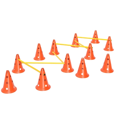 PawHut Agilité Chien 6 Pièces Obstacles Réglables + Sac Orange