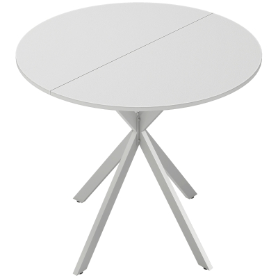 HOMCOM Round Industrial Dining Table 80cm - White