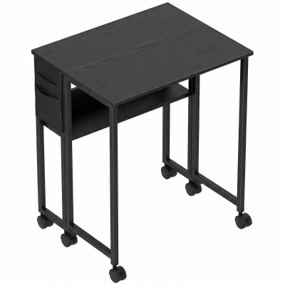 HOMCOM Drop Leaf Writing Desk 63cm - Black