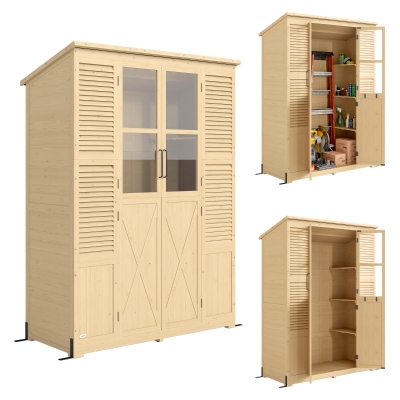 Outsunny Abri Jardin Walk-in avec Plancher et 4 Fenêtres