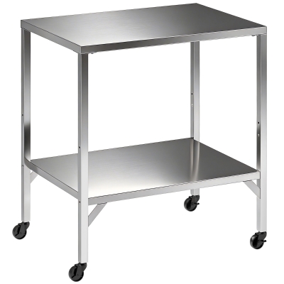 Outsunny Carrito de Barbacoa Mesa de Preparación Exterior con Superficie de Trabajo y Ruedas Acero Inoxidable 85x60x92cm Plateado