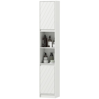 HOMCOM Meuble Colonne Salle de Bain 170 cm Blanc