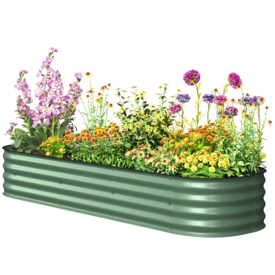 Outsunny Jardinière Carrée Acier Modulable 195x62x30cm Vert