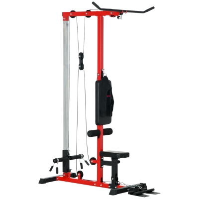 SPORTNOW Power Cage Pull Up Station Red