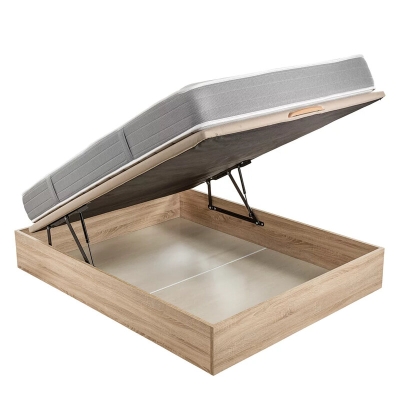 Pack colchón HR viscoelástico de 24 cm + canapé abatible natural con gran capacidad – 135x190cm