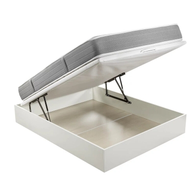 Pack colchón HR viscoelástico de 24 cm + canapé abatible blanco con gran capacidad – 150x190cm