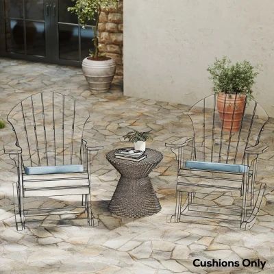 Outsunny Set of 6 Chair Cushions with Straps Light Grey