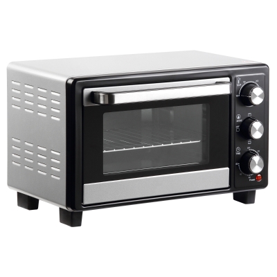 HOMCOM Mini Forno 16L 1400W com 3 Modos de Aquecimento Temperatura até 230°C Temporizador 60 Minutos 44x32x28,1 cm Prata