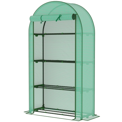 Outsunny Serre Jardin 4 Étagères PE Acier 105x45x160cm Vert