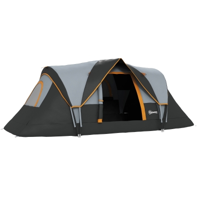 Outsunny 5-6 Man Tunnel Camping Tent UV 3000mm Multicolor