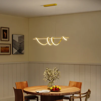 HOMCOM Pendant Light Gold Tone 3 Colour Temperatures