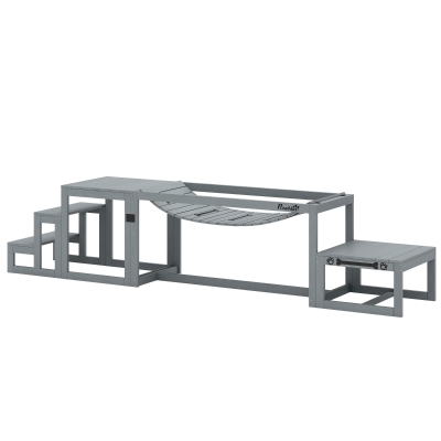 PawHut Kit Agilité Chien 3 Pièces Bois Massif Gris