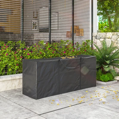 Outsunny Bolsa de Armazenamento para Almofadas de Jardim Impermeável Bolsa de Arrumação para Árvore de Natal 175x55x75 cm Preto