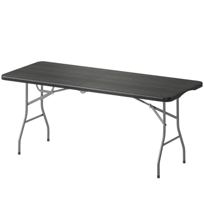 Outsunny Table Pliante Camping 180x74cm HDPE Noir Extérieur