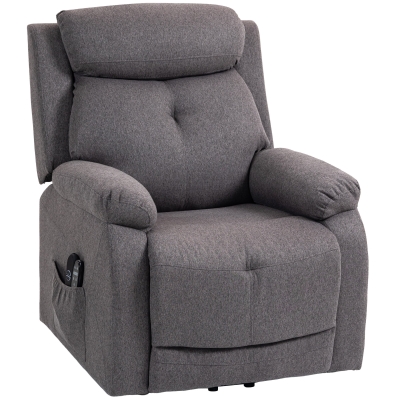 HOMCOM Fauteuil Releveur Électrique Massant Chauffant Gris 86x94x105cm
