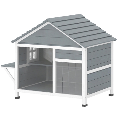 PawHut Maison Chat Extérieur Bois Toit Ouvrable avec Fenêtre