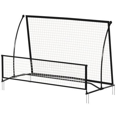 SPORTNOW Filet Rebond Pliable 2en1 Football Baseball 200x94x122cm Noir