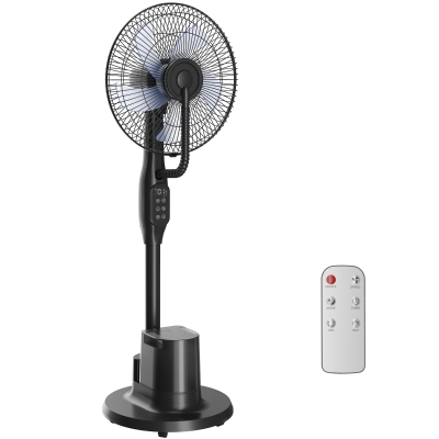 HOMCOM Stehventilator mit Sprühnebel, 70° Oszillation, 3 Geschwindigkeiten, 3 Modi, 3,5L Wassertank, Schwarz