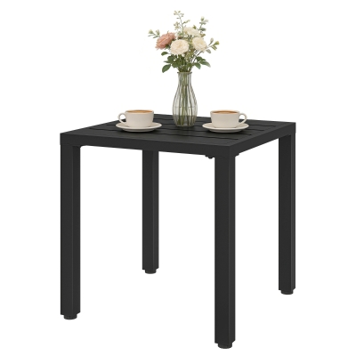 Outsunny Table Carrée Métal Noir Intérieur/Extérieur Patio Balcon
